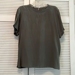 100% Silk Short Sleeve Tee Top